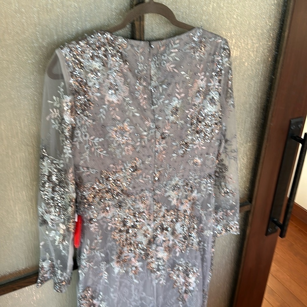 Mac Duggal EMBELLISHED V NECK ILLUSION LONG SLEEVE GOWN size 10 $698 sold out - Picture 17 of 17